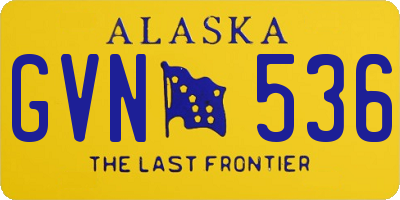 AK license plate GVN536