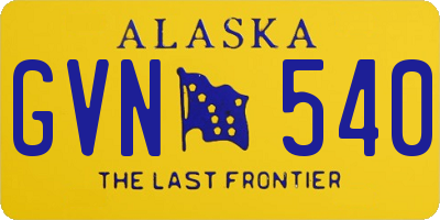 AK license plate GVN540