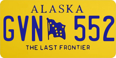 AK license plate GVN552