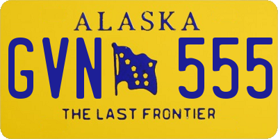 AK license plate GVN555