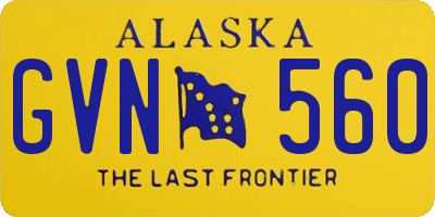 AK license plate GVN560