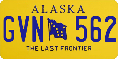 AK license plate GVN562