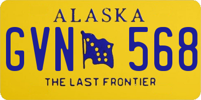 AK license plate GVN568