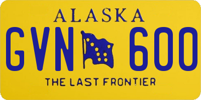 AK license plate GVN600