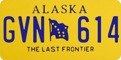 AK license plate GVN614
