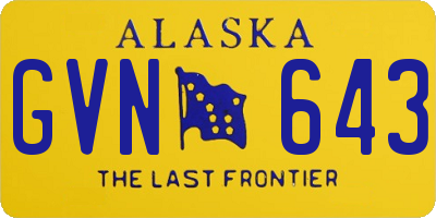 AK license plate GVN643