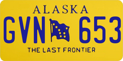 AK license plate GVN653