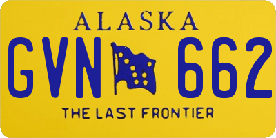 AK license plate GVN662