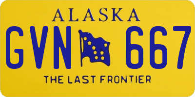 AK license plate GVN667