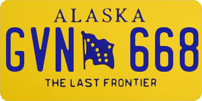AK license plate GVN668