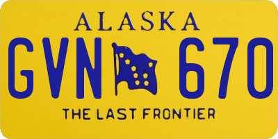 AK license plate GVN670