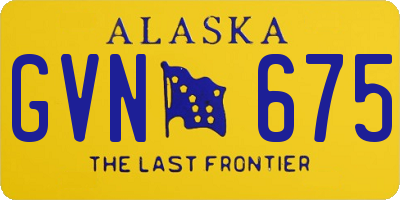 AK license plate GVN675