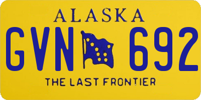 AK license plate GVN692