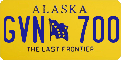 AK license plate GVN700