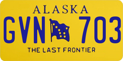 AK license plate GVN703