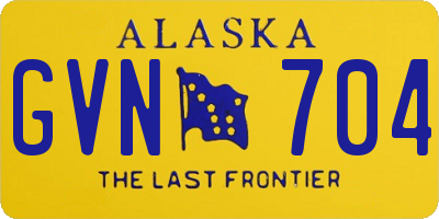 AK license plate GVN704