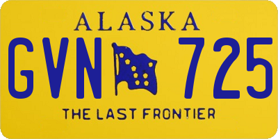 AK license plate GVN725