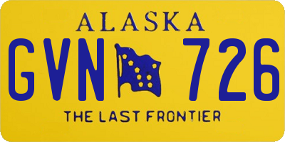 AK license plate GVN726