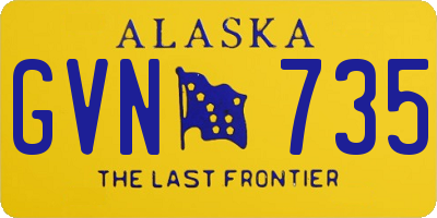 AK license plate GVN735