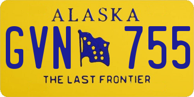 AK license plate GVN755