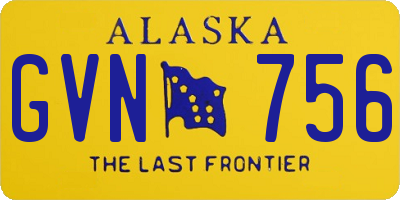 AK license plate GVN756