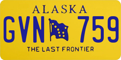 AK license plate GVN759