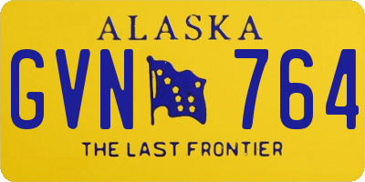 AK license plate GVN764