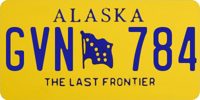 AK license plate GVN784