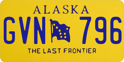 AK license plate GVN796