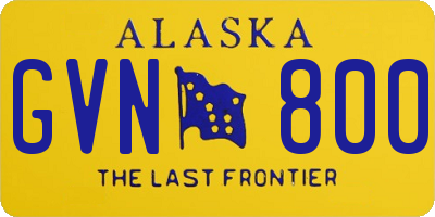 AK license plate GVN800