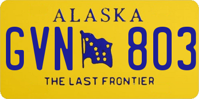 AK license plate GVN803