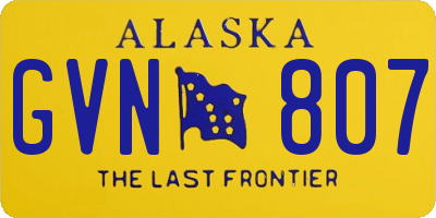 AK license plate GVN807