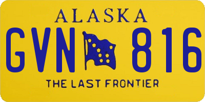 AK license plate GVN816