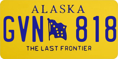 AK license plate GVN818