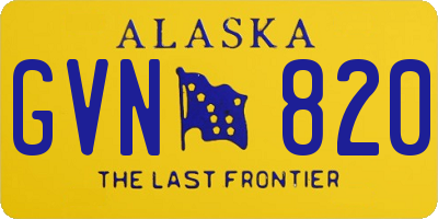 AK license plate GVN820
