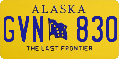 AK license plate GVN830