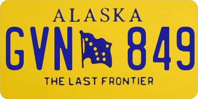 AK license plate GVN849
