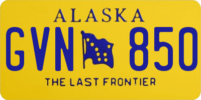AK license plate GVN850