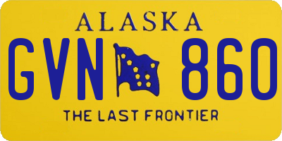AK license plate GVN860