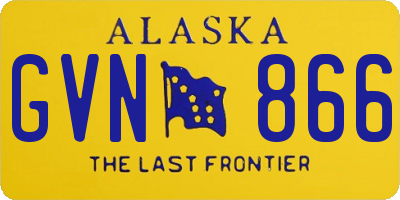 AK license plate GVN866
