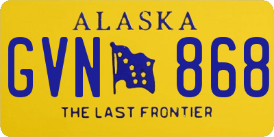 AK license plate GVN868