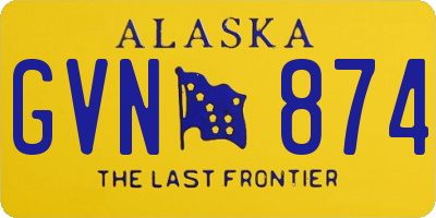 AK license plate GVN874