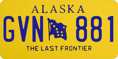 AK license plate GVN881