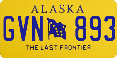 AK license plate GVN893