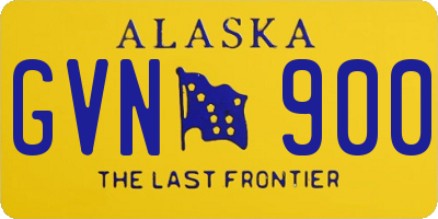 AK license plate GVN900