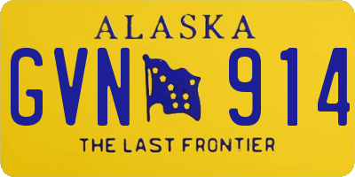 AK license plate GVN914