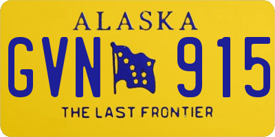 AK license plate GVN915