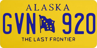 AK license plate GVN920