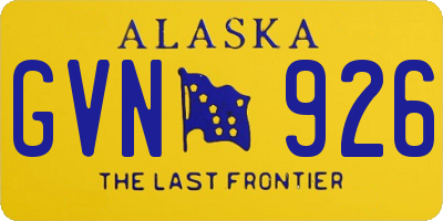 AK license plate GVN926