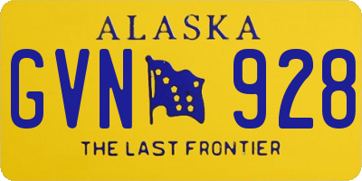 AK license plate GVN928